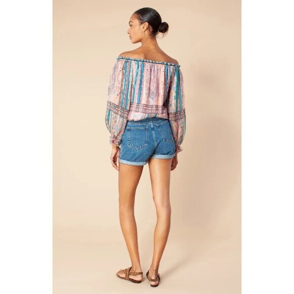 Hale Bob Womens Top Size XS Multicolor Floral Casual Off Shoulder Silk - Picture 12 of 12